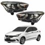Par Farol Principal Fiat Argo 2016 Até 2024 Máscara Negra Com Led