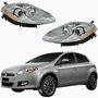 Par Farol Fiat Bravo 2011 Até 2016 Mascara Cromada Com Pisca Ambar