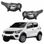 Par Farol Principal Fiat Mobi 2017 Até 2024 Máscara Negra