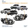 Par Farol Principal Fiat Palio Strada 2004 Até 2014 Siena Weekend 2004 Até 2007 Máscara Cromada Anel Negro