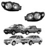 Par Farol Fiat Palio G3 2004 Até 2014 Siena Weekend G3 2004 Até 2007 Strada G3 2004 Até 2012 Mascara Negra Com Anel Cromado Lado Esquerdo Motorista