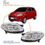 Par Farol Principal Fiat Palio 2012 2013 2014 2015 2016 Máscara Cromada