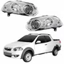 Par Farol Fiat Strada 2008 Até 2016 Máscara Cromada Com Anel Cromado