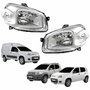 Par de Farol Fiat Uno Way Vivace 2010 Até 2014 Fiorino 2014 Até 2019 Original Arteb Máscara Cromada