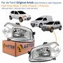 Par de Farol Fiat Uno Way Vivace 2010 Até 2014 Fiorino 2014 Até 2019 Original Arteb Máscara Cromada