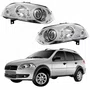 Par Farol Fiat Weekend 2008 Até 2016 Máscara Cromada Com Anel Cromado