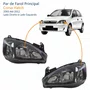 Par Farol GM Corsa Hatch 2003 Até 2012  Foco Duplo Máscara Negra Pisca Liso