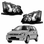 Par Farol Gm Corsa Hatch 2003 até 2012 Foco Duplo Máscara Negra Pisca Raiado
