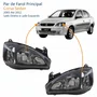 Par Farol GM Corsa Sedan 2003 Até 2012 Foco Duplo Máscara Negra Pisca Liso