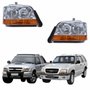 Par Farol Gm S-10 Blazer 2001 Até 2011 Mascara Cromada Pisca Ambar