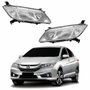 Par Farol Honda City 2014 2015 2016 2017 Mascara Cromada