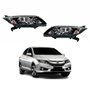 Par de Farol Honda City 2014 Até 2017 Máscara Negra