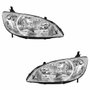 Par Farol Honda Civic 2004 2005 2006 Mascara Cromada Com Pisca Cristal
