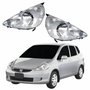 Par Farol Honda Fit 2007 2008 Máscara Cromada