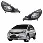 Par Farol Honda Fit 2013 2014 Mascara Negra