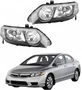Par Farol Honda New Civic 2007 2008 2009 2010 2011 Mascara Cromada