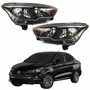 Par Farol Principal Fiat Cronos 2016 Até 2024 Máscara Negra Com Led