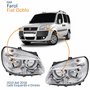 Par Farol Principal Fiat Doblo 2010 Até 2018 Máscara Cromada