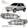 Par Farol Principal Fiat Palio Fire 2001 2002 2003 2004 Carcaça Cinza