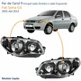 Par Farol Principal Fiat Siena 2004 Até 2007 Máscara Cromada Anel Negro