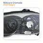 Par Farol Principal Fiat Siena 2008 Até 2012 Máscara Cromada Anel Negro