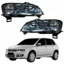 Par Farol Principal Fiat Stilo 2003 Até 2011 Elétrico Cromado Com Auxiliar Plug Quadrado