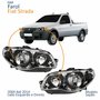 Par Farol Principal Fiat Strada 2004 Até 2014 Máscara Cromada Anel Negro