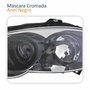 Par Farol Principal Fiat Strada 2008 Até 2012 Máscara Cromada Anel Negro