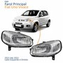Par Farol Principal Fiat Uno Vivace 2015 Até 2021 Máscara Cromada