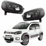 Par Farol Principal Fiat Uno Vivace 2015 Até 2021 Máscara Negra