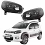 Par Farol Principal Fiat Uno Vivace 2015 Até 2021 Máscara Negra