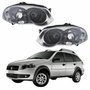 Par Farol Principal Fiat Weekend 2008 Até 2012 Máscara Cromada Anel Negro