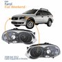 Par Farol Principal Fiat Weekend 2008 Até 2012 Máscara Cromada Anel Negro