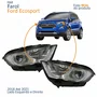 Par Farol Principal Ford Ecosport 2018 2019 2020 2021 Máscara Cromada Com Led