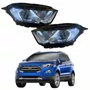 Par Farol Principal Ford Ecosport 2018 2019 2020 2021 Máscara Cromada Com Led