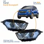 Par Farol Principal Ford Ecosport 2018 2019 2020 2021 Máscara Cromada Com Led