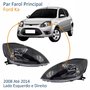 Par Farol Principal Ford Ka 2008 Até 2014 Máscara Negra