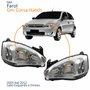 Par Farol Principal Gm Corsa Hatch 2003 Até 2012 Pisca Raiado Máscara Cromada