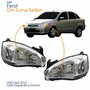 Par Farol Principal Gm Corsa Sedan 2003 Até 2012 Pisca Raiado Máscara Cromada