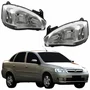 Par Farol Principal Gm Corsa Sedan 2003 Até 2012 Pisca Raiado Máscara Cromada