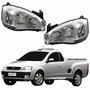 Par Farol Principal Gm Montana 2003 Até 2010 Pisca Raiado Máscara Cromada