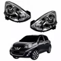 Par Farol Principal Nissan March 2015 Até 2019 Preto Com Cromado