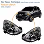 Par Farol Principal Nissan March 2015 Até 2019 Preto Com Cromado