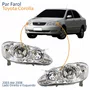 Par Farol Principal Toyota Corolla 2003 Até 2008 Máscara Cromada Com Lente Frisada