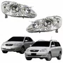Par Farol Principal Toyota Corolla Fielder 2003 Até 2008 Máscara Cromada Com Lente Frisada
