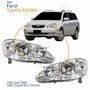 Par Farol Principal Toyota Fielder 2003 Até 2008 Máscara Cromada Com Lente Frisada