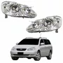 Par Farol Principal Toyota Fielder 2003 Até 2008 Máscara Cromada Com Lente Frisada