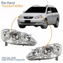 Par Farol Principal Toyota Fielder 2003 Até 2008 Máscara Cromada Com Lente Frisada