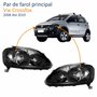 Par Farol Principal Vw Crossfox 2008 2009 2010 Máscara Negra