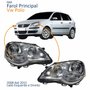Par Farol Principal Vw Polo 2008 Até 2015 Máscara Cromada